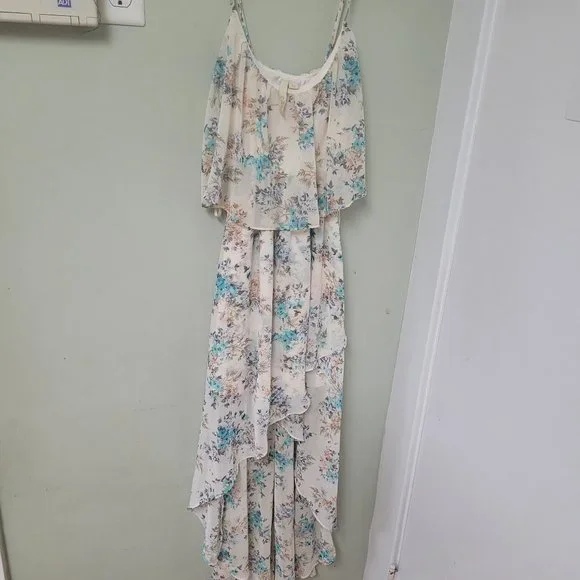 Disney | Dresses | Disney Cinderella The Collection Dress Blue White Floral  High Low Size Xs